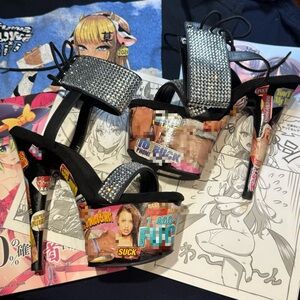 NEW One of A Kind DIY Pleaser Heels Hustler Magazine Size 8 Stripper Platforms